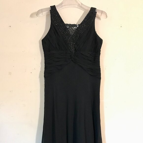 BCBGMaxAzria 100% Silk Sequin Sleeveless Maxi Dress (6) - Picture 1 of 10